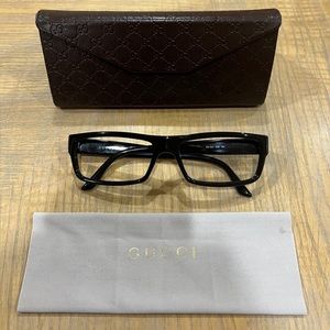 Gucci Men’s Eyeglasses Acetate Rectangular Frame GG1021 D28 55-16-135 Black